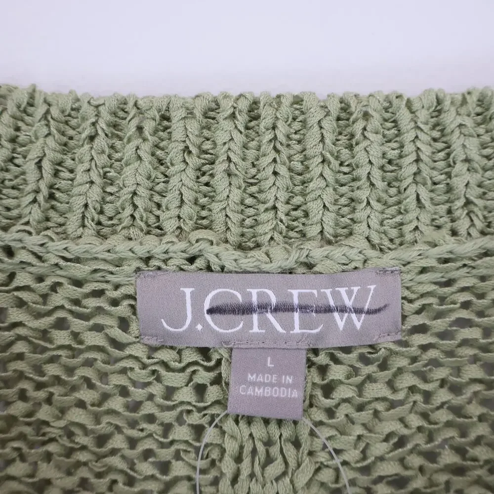 J.Crew Montauk Pullover Sweater Lakeshore Green Size Large NWT